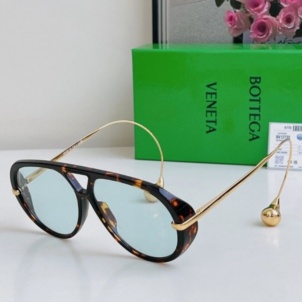New unique Bottega Veneta Unisex Women Sunglasses Havana Frame Blue Lens